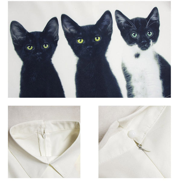 BLACK CAT COLLAR SWEATSHIRT